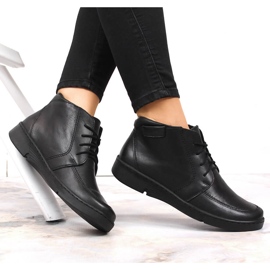 Łukbut Bottes confortables en cuir noir isolées pour femmes Lukbut 675 le noir 3