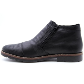 Rieker 35381-00 bottes en cuir isolées pour hommes noir 1