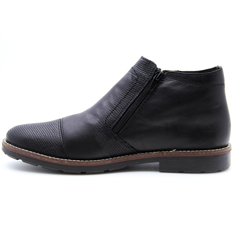 Rieker 35381-00 bottes en cuir isolées pour hommes noir 1