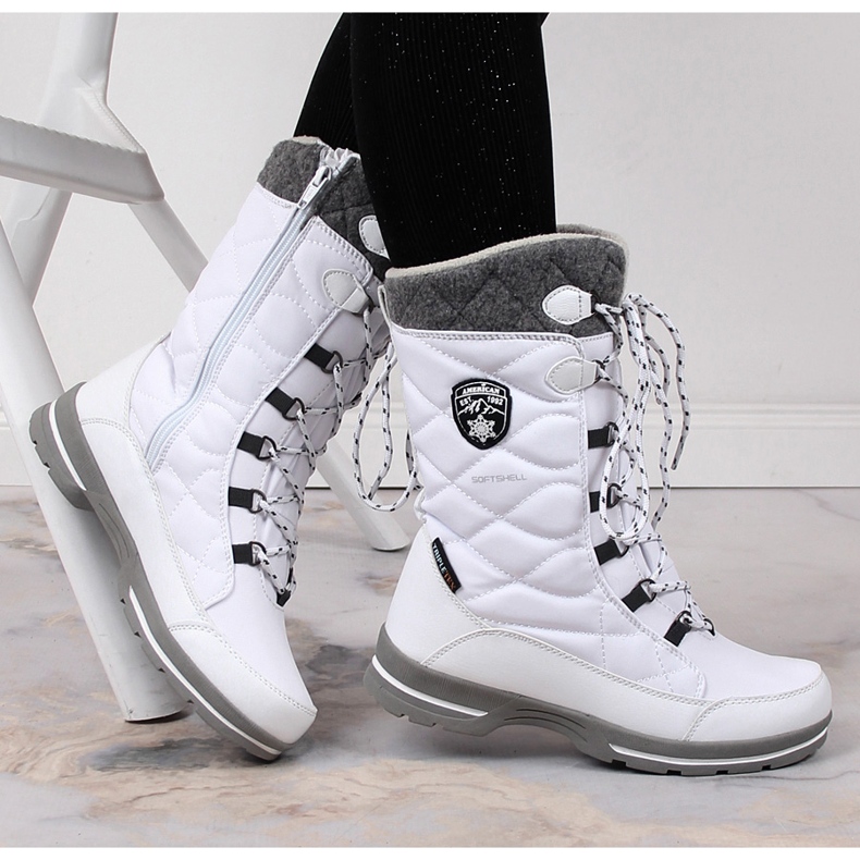 Bottes de neige femme imperméable hiver blanc American Club 08/22 2