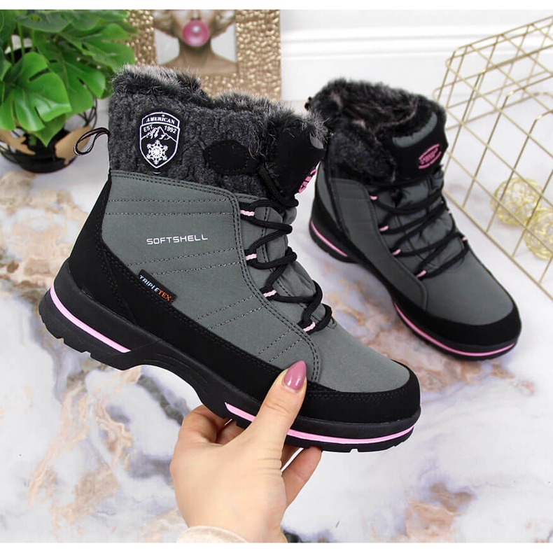 Bottes de neige imperméables grises pour filles American Club 1