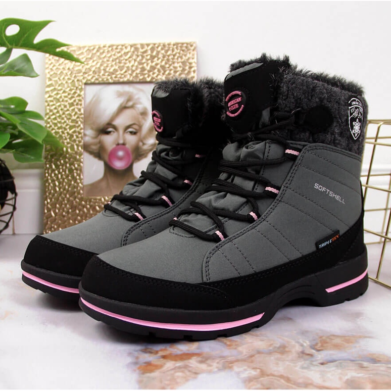 Bottes de neige imperméables grises pour filles American Club 2