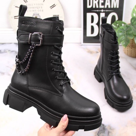Sacs en cuir noir pour femme avec une chaîne, noir chauffé Big Star KK274486 le noir 1