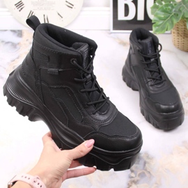 Bottes à plateforme pour femmes Big Star KK274371 noires le noir 1