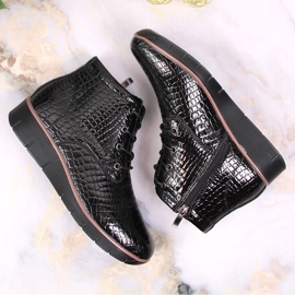 Bottines en cuir laqué avec Filippo isolé noir le noir 2