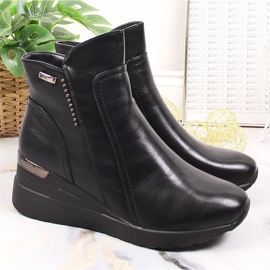 Bottes compensées isolées Femme Noir Jezzi JEZ372 le noir 3
