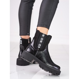 Bottes Chelsea noires pour dames sur la plateforme Shelovet 1