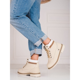 Bottes de randonnée en cuir pour femme DK beige 1