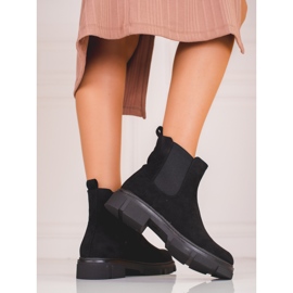 La bottine Chelsea Shelovet en daim noir pour femme 1