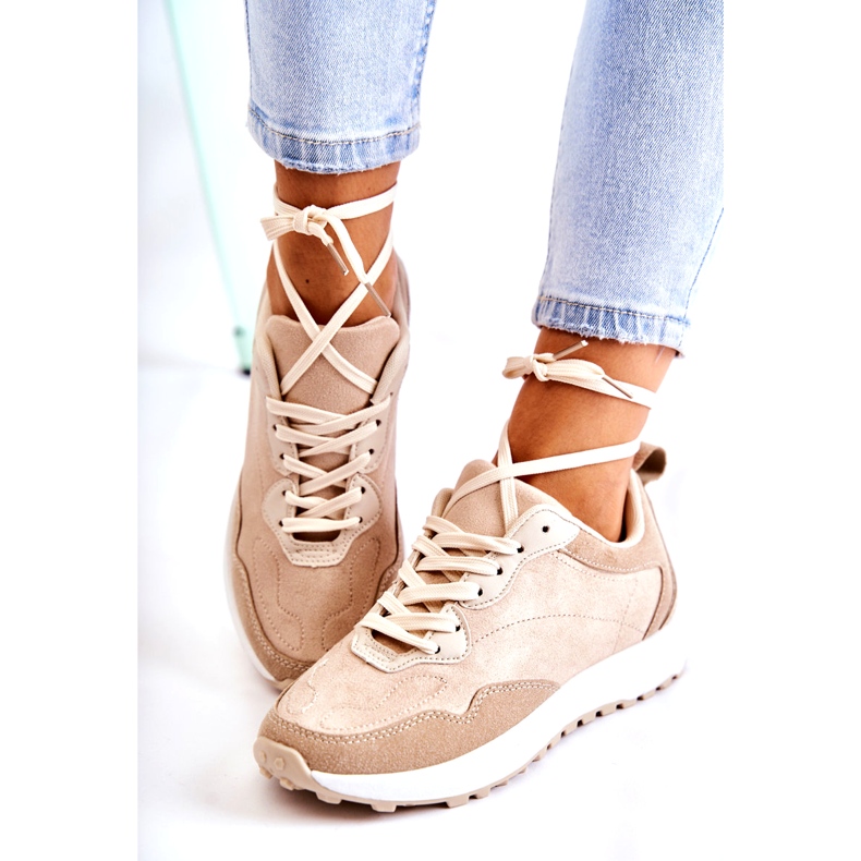 PG1 Chaussures de Sport en Daim pour Femme Beige Nayla 1