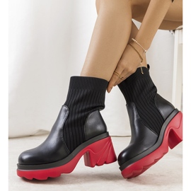 PA1 Bottines noires à semelle Tomlin rouge le noir 2