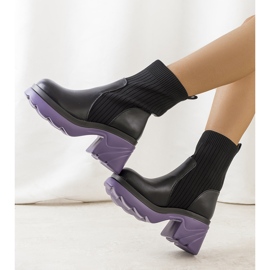Boots noires à semelle Tomlin violette le noir 1