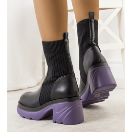 Boots noires à semelle Tomlin violette le noir 2
