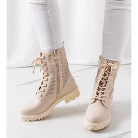 Bottines beiges sur semelle haute Loop 1