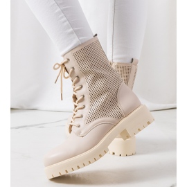 Bottines beiges sur semelle haute Loop 2