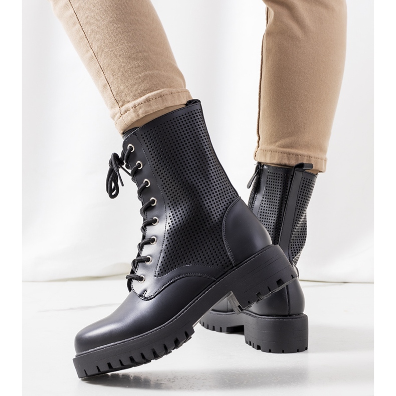 Bottes noires sur une semelle haute Loop 2