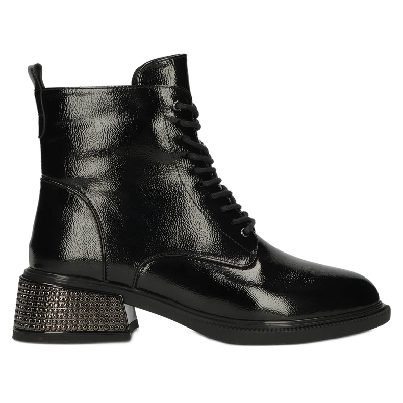 Bottes isolées vernies avec talons isolés décoratifs Filippo W PAW384 le noir 1 Bottes isolées vernies avec talons isolés décoratifs Filippo W PAW384 le noir 1