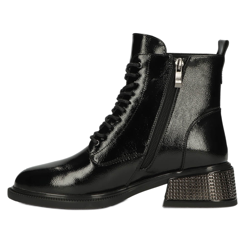 Bottes isolées vernies avec talons isolés décoratifs Filippo W PAW384 le noir 2 Bottes isolées vernies avec talons isolés décoratifs Filippo W PAW384 le noir 2