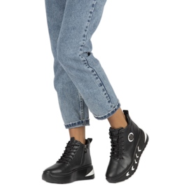 Bottes compensées isolées en cuir Filippo W PAW381 le noir 3