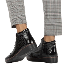 Bottes compensées isolées en cuir Filippo W PAW277A noir 1