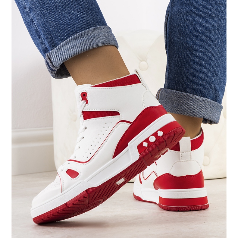 PA1 Baskets cheville Megatheo rouges blanche 1