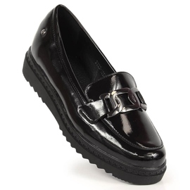 Mocassins pour femmes laqués sur la plate-forme Vinceza noire 1