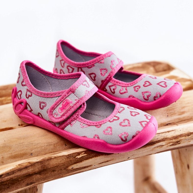 BEFADO S.A. Chaussons Ballerine Coeur Enfant Befado 123X070 Gris-Rose 1