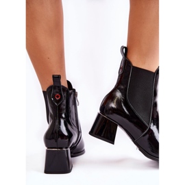 PL5 Bottines Laquées à Talon pour Femme Noir Berit le noir 6