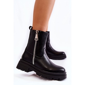 PG1 Bottes chaudes Jette noires pour femmes avec fermetures à glissière 1