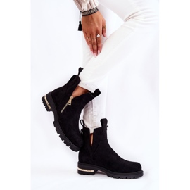 PG1 Bottines Klarissa en daim noires avec découpes le noir 3