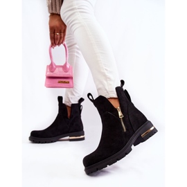 PG1 Bottines Klarissa en daim noires avec découpes le noir 6