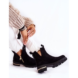 PG1 Bottines Klarissa en daim noires avec découpes le noir 7