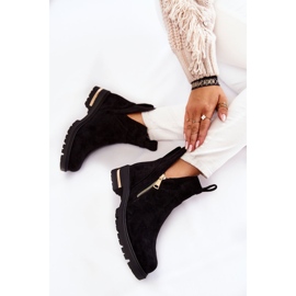 PG1 Bottines Klarissa en daim noires avec découpes le noir 5