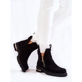 PG1 Bottines Klarissa en daim noires avec découpes le noir 8