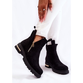 PG1 Bottines Klarissa en daim noires avec découpes le noir 2