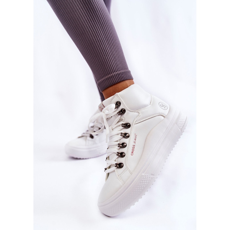 Baskets Hautes Femme Cross Jeans KK2R4028C Blanc blanche 1 Baskets Hautes Femme Cross Jeans KK2R4028C Blanc blanche 1