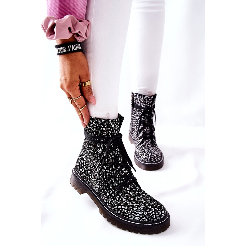 Bottes femme Glany Workers Maciejka Noir-Blanc 01609-48 blanche le noir 3