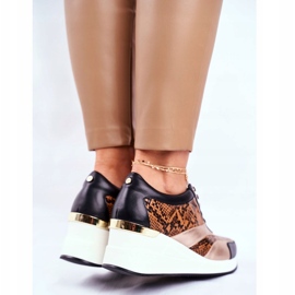 GOE Chaussures de sport pour femmes Baskets en cuir noir GG2N3044 le noir 3