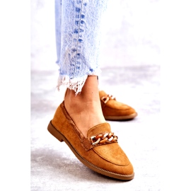 FB2 Mocassins Femme En Daim Avec Chaîne Camel Nolie brun 1