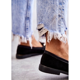 FB2 Mocassins en daim avec chaîne pour femmes Noir Nollies 2