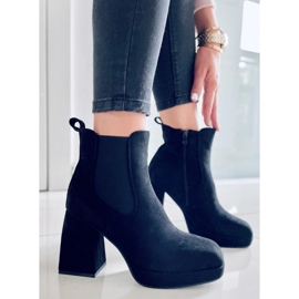 BM Bottines noires à talons larges Ciara le noir 2