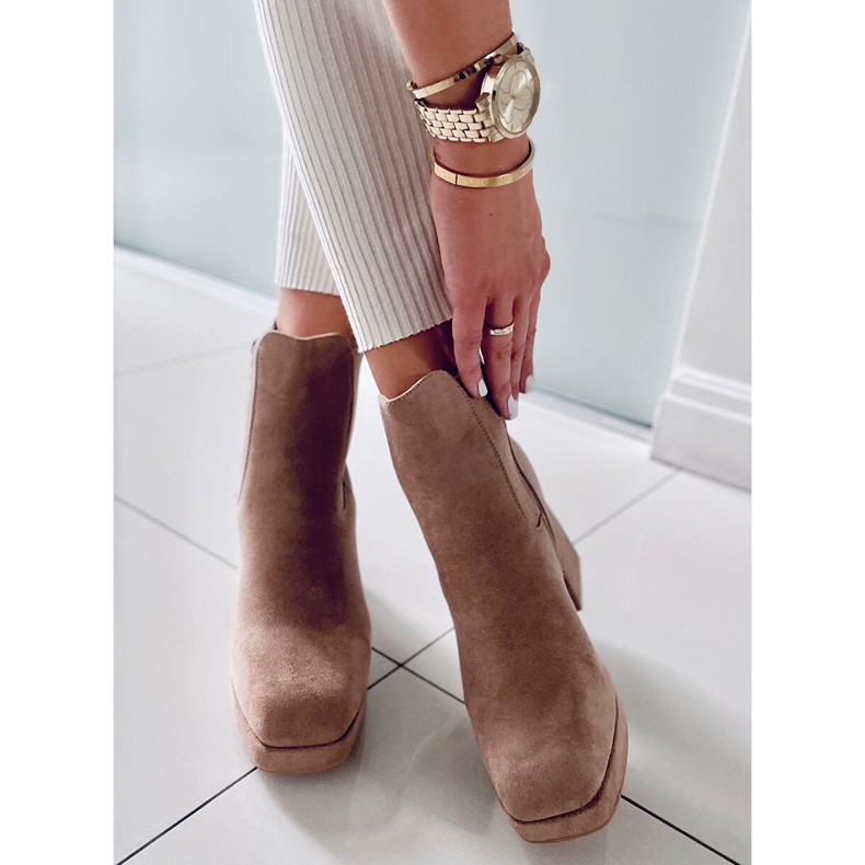 BM Bottines talon large Ciara Kaki beige 1