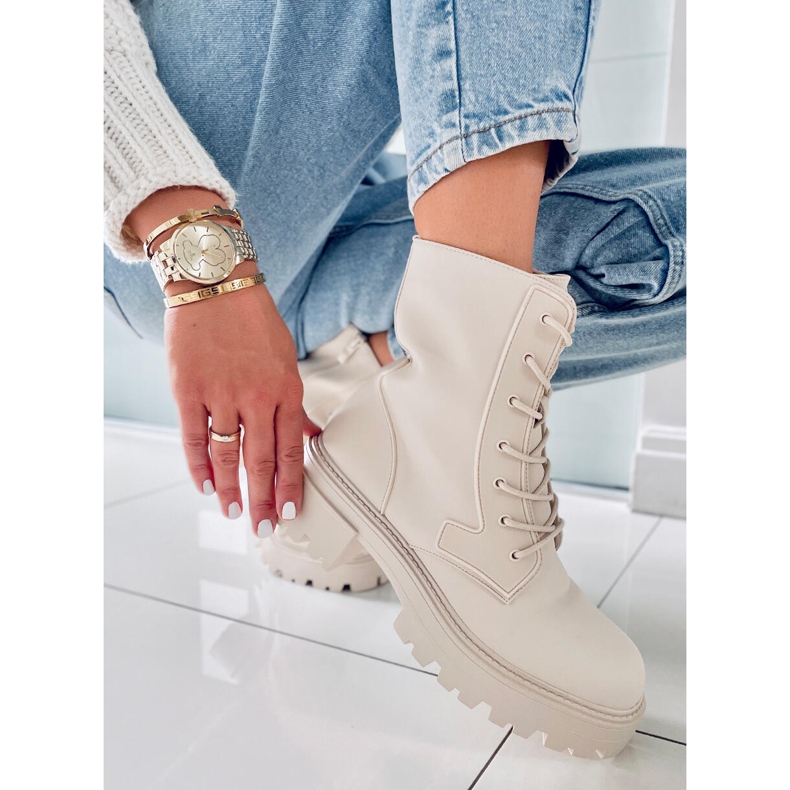 BM Bottines à lacets Tamar Beige 2