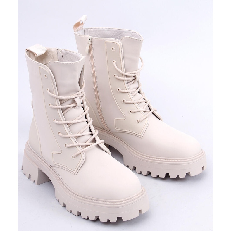 BM Bottines à lacets Tamar Beige 1