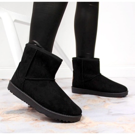News Bottes de neige en daim noir pour femme le noir 4