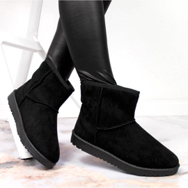 News Bottes de neige en daim noir pour femme le noir 3