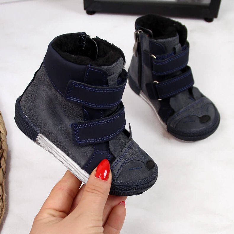 Chaussures garçon à velcro bleu marine Kornecki 6583 1