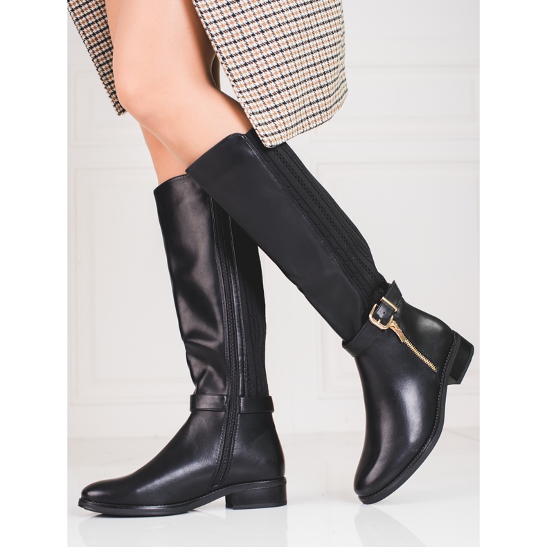 Bottes avec tige flexible le noir 1