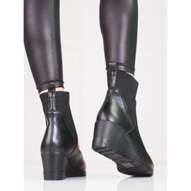 Bottes à enfiler sur le talon compensé Shelovet noir 1