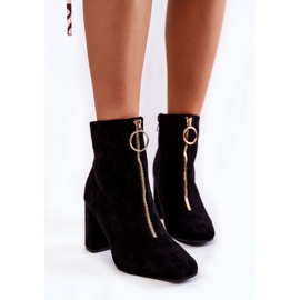 PG1 Bottes En Daim À Talons Hauts Avec Une Fermeture Éclair Décorative Lisette Noire le noir 5